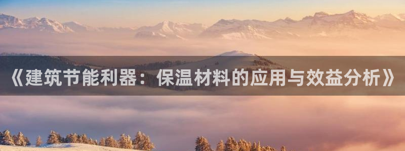 e尊国际7779：《建筑节能利器：保温材料的应用与效益分析》