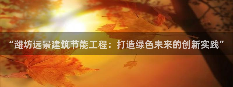 e尊国际7779：“潍坊远景建筑节能工程：打造绿色未来的创新实践”