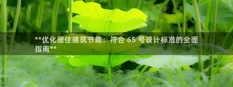 谁知道e尊国际的网址：**优化居住建筑节能：符合 65 号设计标准的全面
指南**