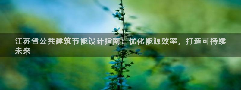 e尊国际app：江苏省公共建筑节能设计指南：优化能源效率，打造可持续
未来