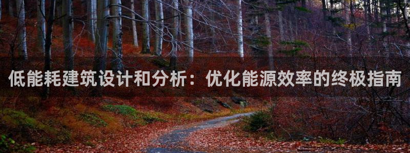 e尊国际娱乐官网地址：低能耗建筑设计和分析：优化能源效率的终极指南