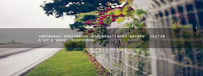 尊亿游戏国际官网：《建筑节能手段论文：实用技巧和案例分析》，这样的标题既突出了主题关键词“建筑节能手段”，又包含了关键词“论文”和“实用技巧”，符合百度SEO的标准。