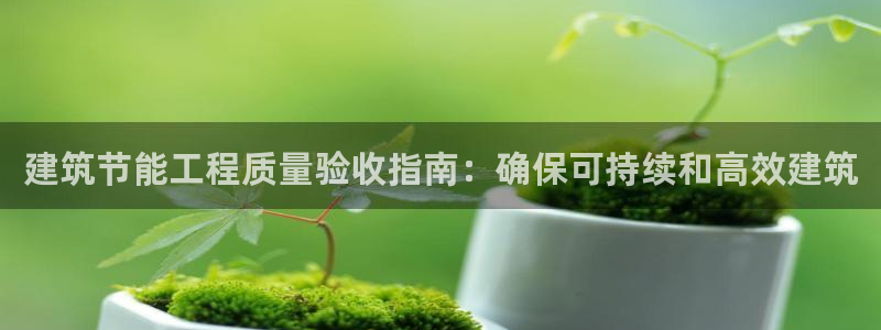 e尊电竞：建筑节能工程质量验收指南：确保可持续和高效建筑